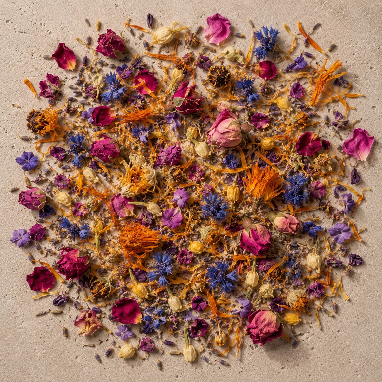 Fleurs et herbes séchées