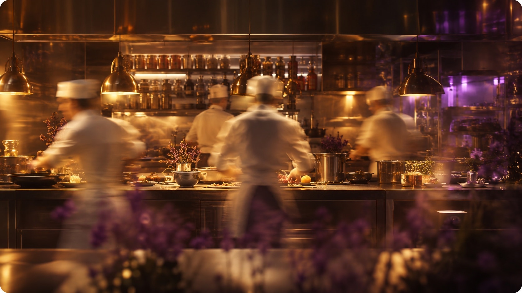 Brigade de cuisine au travail
